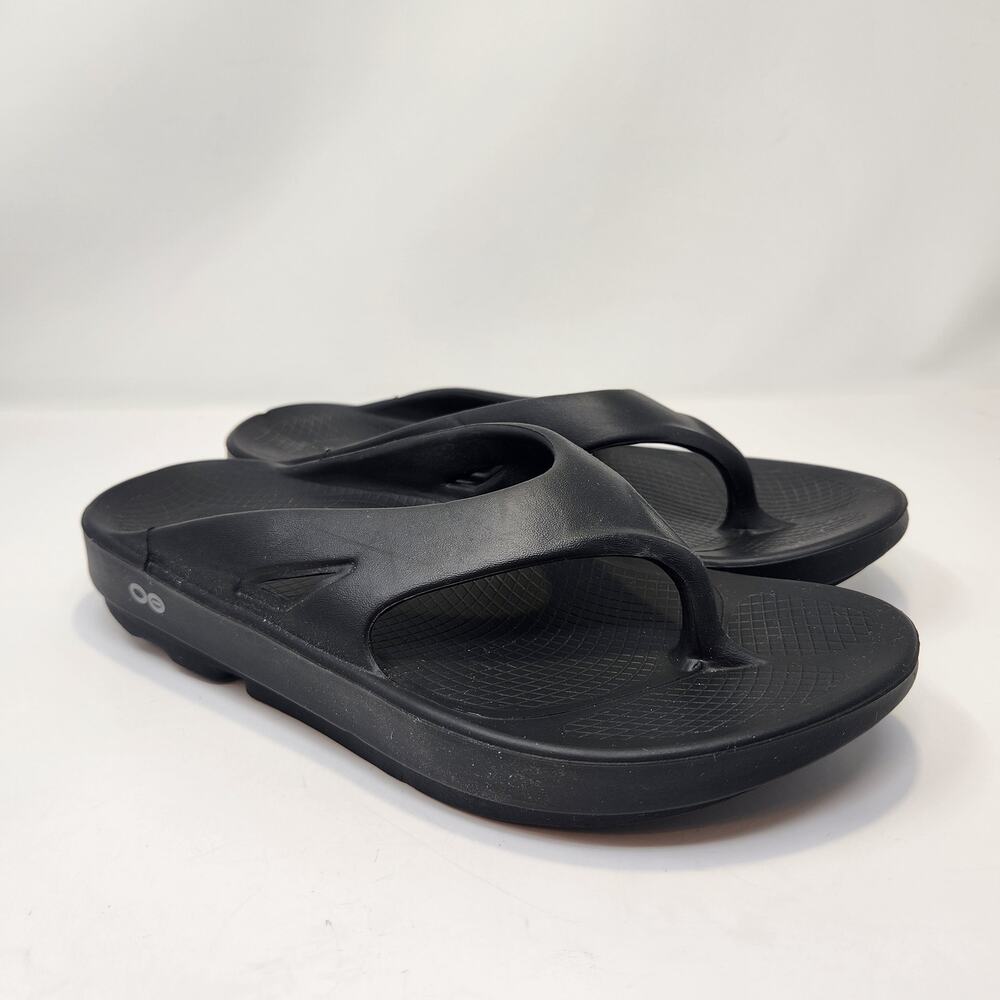 Oofos Oorginal Recovery Sandal Black Thong Toe Post Women 11 Men 9 Slip On Shoe